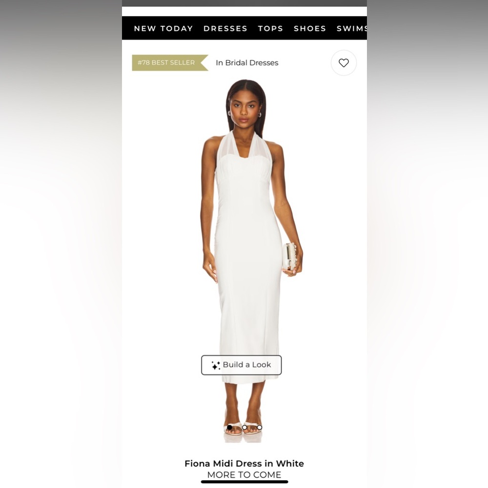 White Fiona midi dress NWT